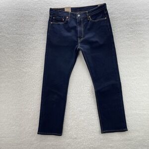 Levis Jeans Mens 36x30 Blue 513 Straight Fit Dark Wash Denim Grunge Cowboy